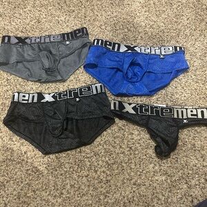 4 pairs of Xtrememen Men's Underwear - Black, Blue, Gray